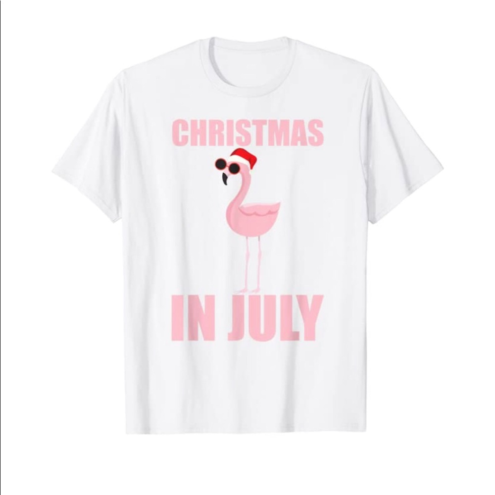 Christmas In July Flamingo Tee